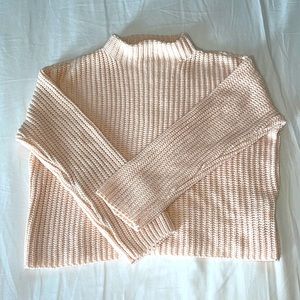 Forever 21 Light Pink Knit Long Sleeve Turtleneck Sweater Girls
